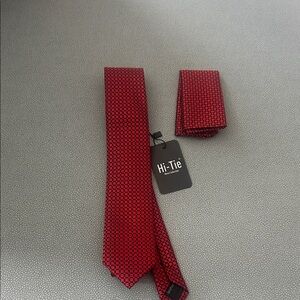 Red Patterned Men's Tie Set